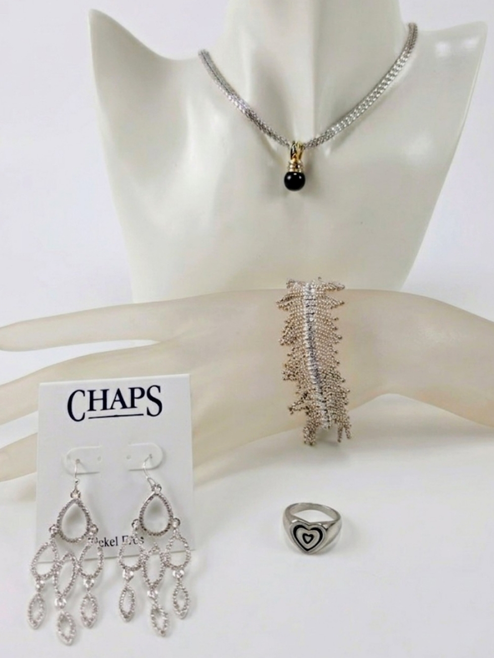 ​Silver Tone Jewelry Bundle - 4 Piece Curated Set